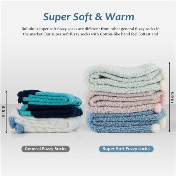 Fuzzy Socks with Grips for Women,Warm Sleep Cozy socks SoftFluffy Hospital Socks - Picture 5 of 7
